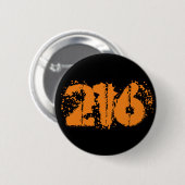 Gebiedscode 216 (Cleveland) Ronde Button 5,7 Cm (Voorkant /achterkant)