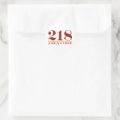 Gebiedscode 218 ronde sticker (Tas)