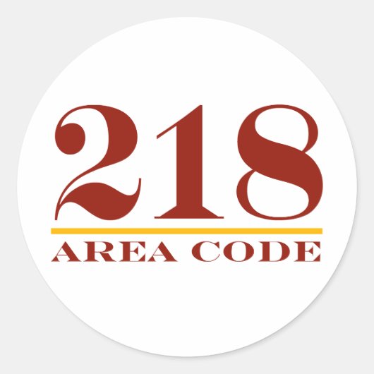 Gebiedscode 218 ronde sticker (Voorkant)