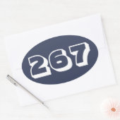 Gebiedscode 267 (Philadelphia) Ovale Sticker (Envelop)