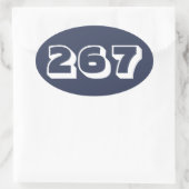 Gebiedscode 267 (Philadelphia) Ovale Sticker (Tas)