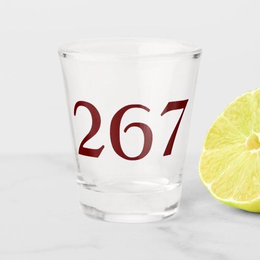 Gebiedscode 267 (Philadelphia) Shot Glas (Voorkant)