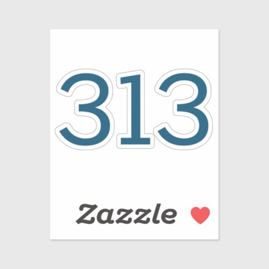Gebiedscode 313 (Detroit) Sticker (Vel)