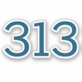 Gebiedscode 313 (Detroit) Sticker (Voorkant)