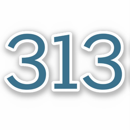 Gebiedscode 313 (Detroit) Sticker (Voorkant)