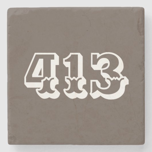 Gebiedscode 413 stenen onderzetter (Voorkant)