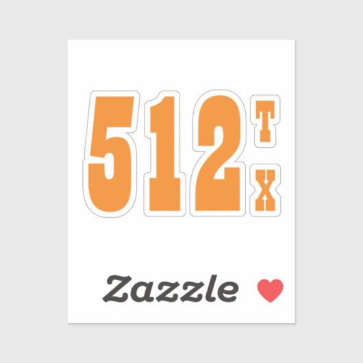 Gebiedscode 512 (Austin, TX) Sticker (Vel)