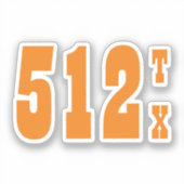 Gebiedscode 512 (Austin, TX) Sticker (Voorkant)