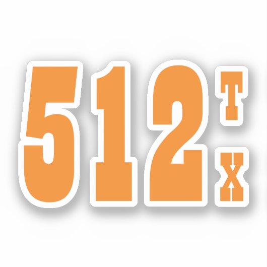 Gebiedscode 512 (Austin, TX) Sticker (Voorkant)