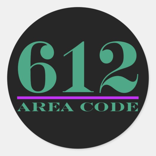 Gebiedscode 612 ronde sticker (Voorkant)