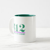 Gebiedscode 612 tweekleurige koffiemok (Voorkant links)