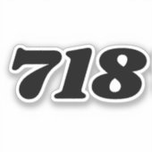 Gebiedscode 718 (New York City) Sticker (Voorkant)