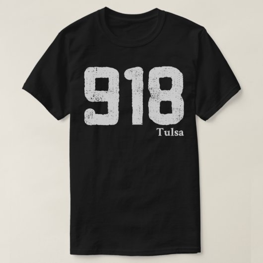 Gebiedscode 918 Tulsa Oklahoma verst T-shirt (Design voorkant)