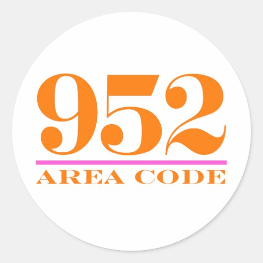 Gebiedscode 952 ronde sticker (Voorkant)