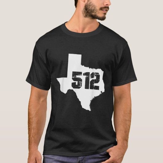 Gebiedscode Austin Texas 512 T-shirt (Voorkant)