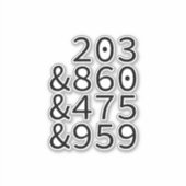 Gebiedscodes Connecticut Sticker (Voorkant)