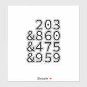 Gebiedscodes Connecticut Sticker (Vel)