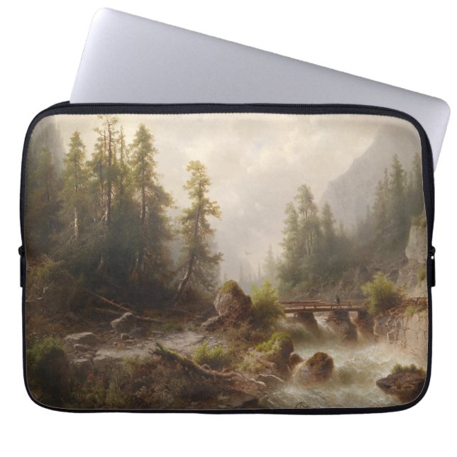 Gebirgsbach – Albert Rieger Laptop Sleeve (Voorkant)
