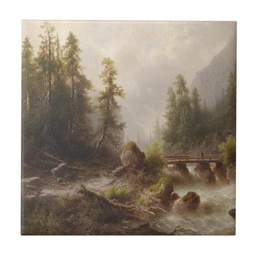 Gebirgsbach – Albert Rieger Tegeltje (Voorkant)