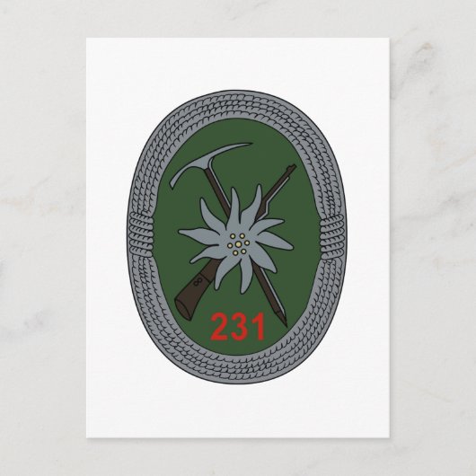 Gebirgsjagerbataillon 231 briefkaart (Voorkant)