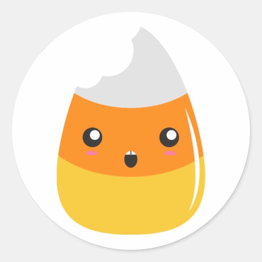 Gebitten Candy Corn Emoji-Stickers Ronde Sticker (Voorkant)