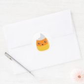 Gebitten Candy Corn Emoji-Stickers Ronde Sticker (Envelop)