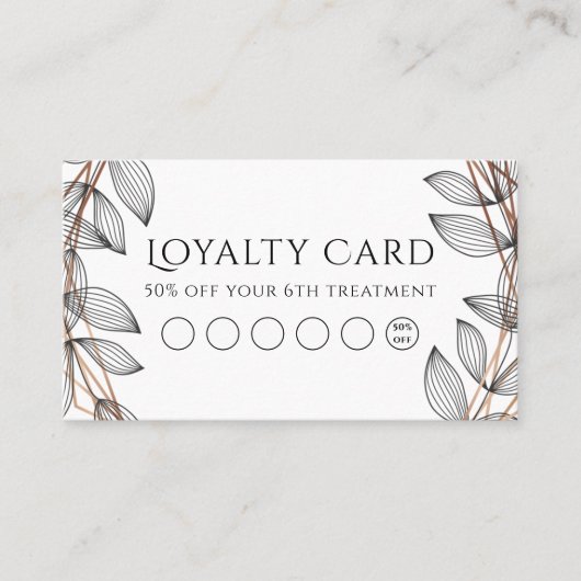 gebladerde geometrische lijst loyaliteitskaart visitekaartje (Voorkant)