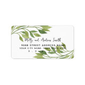 gebladerte groen blad adres label partij/bruiloft (Voorkant)