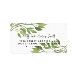 gebladerte groen blad adres label partij/bruiloft