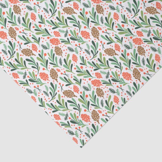 gebladerte-kerstpapier tissuepapier (Detail)