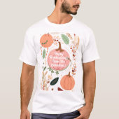  gebladerte & roze pompoenen Thanksgiving Party T-shirt (Voorkant)