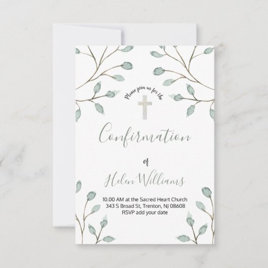 gebladerte waterverf decor bevestiging kaart (Voorkant)