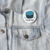 Geblauwd Blauw Cupcake - Cupcake Aanbieding Ronde Button 5,7 Cm (In situ)
