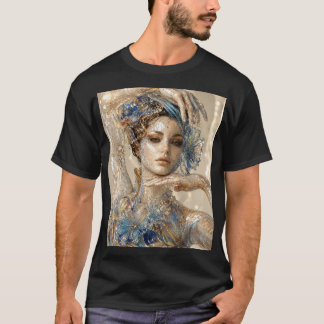 Geblazen Glas Vrouw – Luxe 3D Micro Mozaïek Vertic T-shirt