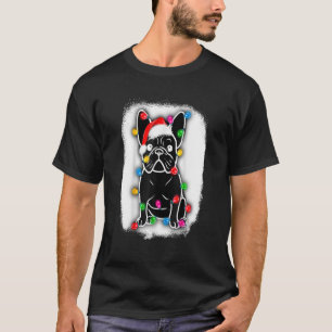 Gebleekde Funny French Bulldog Dog Tree Kerstl T-shirt