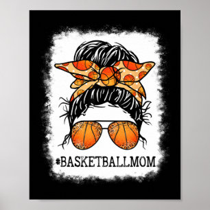 Gebleekt door sketbyll Mom Messy Bun Speler Mom Mo Poster