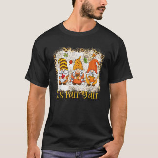 Gebleekt Het is Herfst Y alle Gnome Pompoen Herfst T-shirt