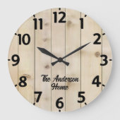 gebleekt hout effect grote klok (Voorkant)