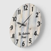 Gebleekt hout effect grote klok (Hoek)