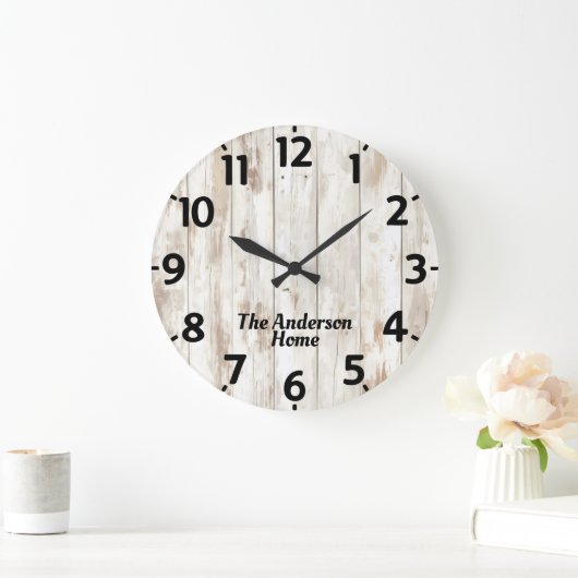 gebleekt-houteffect grote klok (Huis)
