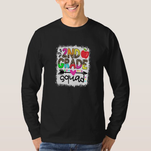 Gebleekte 2e klas Squad Boho Teacher Terug T-shirt (Voorkant)