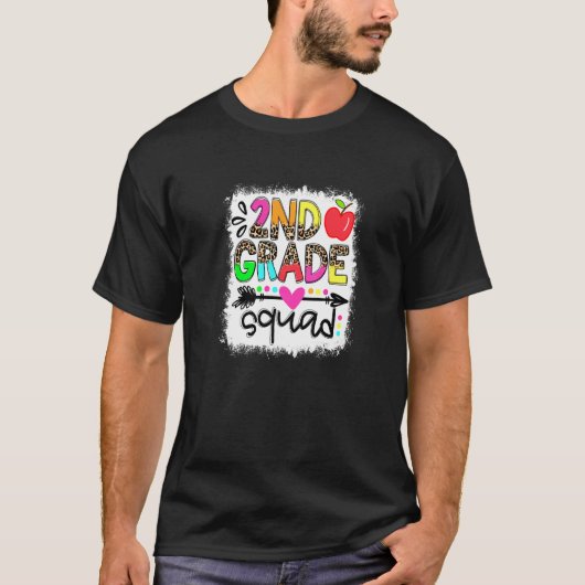 Gebleekte 2e klas Squad Boho Teacher Terug T-shirt (Voorkant)