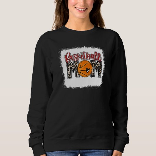 Gebleekte Basketbal Moeder Leopard Bal Moeders Trui (Voorkant)