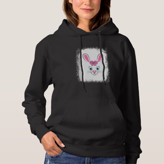 Gebleekte bunny Face Leopard Glasses Headband Happ Hoodie (Voorkant)