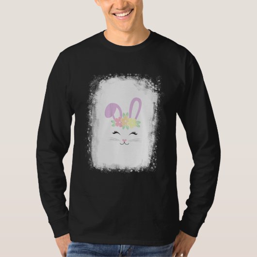 Gebleekte bunny Face Leopard Glasses Headband Happ T-shirt (Voorkant)