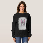 Gebleekte bunny Face Leopard Glasses Headband Happ Trui (Voorkant volledig)