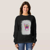 Gebleekte bunny Face Leopard Glasses Headband Happ Trui (Voorkant volledig)