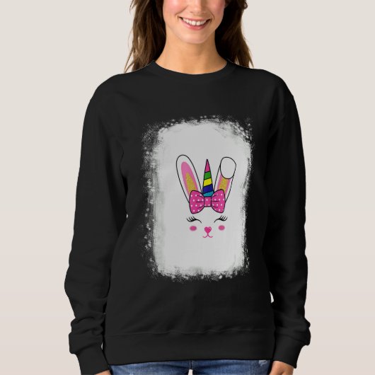 Gebleekte bunny Face Leopard Glasses Headband Happ Trui (Voorkant)
