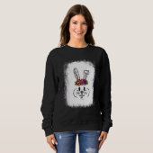 Gebleekte bunny Face Leopard Glasses Headband Happ Trui (Voorkant volledig)
