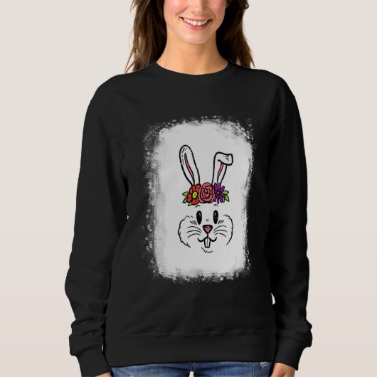 Gebleekte bunny Face Leopard Glasses Headband Happ Trui (Voorkant)